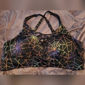 Torrid Black Spiderweb Crisscross Swim Bikini Top Size 3